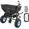 image:imageVEVOR Tow Behind Broadcast Spreader 130LBS Capacity TowPush Garden Spreader with 13 in Tires 30 Adjustable Setting amp 98 ft Spreading Width Lawn Spreaders for Seed Fertilizer Salt Ice Melt