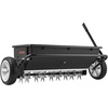 image:imageVEVOR Tow Behind Lawn Spreader with Aeration Spikes 32 in Spreading Width Broadcast Spreader with Universal Hitch Garden Seeder amp Soil Aerator with 100lbs Capacity amp 10 in Tires for ATVs UTVs