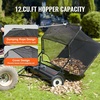 image:imageVEVOR Tow Behind Lawn Sweeper 48 in Pull Behind Yard Sweeper 26 cu ft Hopper Bag Capacity Leaf amp Grass Collector with Dumping Rope Adjustable Sweeping Height Garden Sweepers for Lawn Farm42 Inch