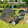 image:imageVEVOR Tow Behind Lawn Sweeper 48 in Pull Behind Yard Sweeper 26 cu ft Hopper Bag Capacity Leaf amp Grass Collector with Dumping Rope Adjustable Sweeping Height Garden Sweepers for Lawn Farm42 Inch