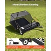 image:imageVEVOR Tow Behind Lawn Sweeper 48 in Pull Behind Yard Sweeper 26 cu ft Hopper Bag Capacity Leaf amp Grass Collector with Dumping Rope Adjustable Sweeping Height Garden Sweepers for Lawn Farm52 Inch