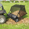 image:imageVEVOR Tow Behind Lawn Sweeper 48 in Pull Behind Yard Sweeper 26 cu ft Hopper Bag Capacity Leaf amp Grass Collector with Dumping Rope Adjustable Sweeping Height Garden Sweepers for Lawn Farm48 Inch