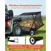 image:imageVEVOR Tow Behind Lawn Sweeper 48 in Pull Behind Yard Sweeper 26 cu ft Hopper Bag Capacity Leaf amp Grass Collector with Dumping Rope Adjustable Sweeping Height Garden Sweepers for Lawn Farm48 Inch