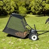 image:imageVEVOR Tow Behind Lawn Sweeper 48 in Pull Behind Yard Sweeper 26 cu ft Hopper Bag Capacity Leaf amp Grass Collector with Dumping Rope Adjustable Sweeping Height Garden Sweepers for Lawn Farm52 Inch