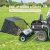 image:imageVEVOR Tow Behind Lawn Sweeper 48 in Pull Behind Yard Sweeper 26 cu ft Hopper Bag Capacity Leaf amp Grass Collector with Dumping Rope Adjustable Sweeping Height Garden Sweepers for Lawn Farm44 Inch