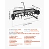 image:imageVEVOR Tow Behind Plug Aerator 32 in Lawn Spike Aerator with Universal Hitch Heavy Duty amp RustResistant Pull Behind Spike Aerator Tool with Folded Edge Tray for Farmland amp Garden TractorsCore Aerator 48in