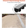image:imageVEVOR Trench Drain System 5 Pack Channel Drain with Plastic Grate 57 x 31 in HDPE Drainage Trench Black Plastic Garage Floor Waterway 5 x 39 in with 5 End Caps for Garden Driveway3pack 5951in  metal
