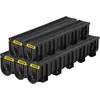 image:imageVEVOR Trench Drain System 5 Pack Channel Drain with Plastic Grate 57 x 31 in HDPE Drainage Trench Black Plastic Garage Floor Waterway 5 x 39 in with 5 End Caps for Garden Driveway5pack 5975in  plastic
