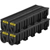 image:imageVEVOR Trench Drain System 5 Pack Channel Drain with Plastic Grate 57 x 31 in HDPE Drainage Trench Black Plastic Garage Floor Waterway 5 x 39 in with 5 End Caps for Garden Driveway4pack 5975in  plastic