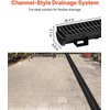 image:imageVEVOR Trench Drain System 5 Pack Channel Drain with Plastic Grate 57 x 31 in HDPE Drainage Trench Black Plastic Garage Floor Waterway 5 x 39 in with 5 End Caps for Garden Driveway6pack 5731in  plastic