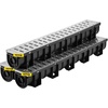 image:imageVEVOR Trench Drain System 5 Pack Channel Drain with Plastic Grate 57 x 31 in HDPE Drainage Trench Black Plastic Garage Floor Waterway 5 x 39 in with 5 End Caps for Garden Driveway3pack 5951in  metal