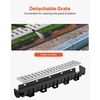 image:imageVEVOR Trench Drain System 5 Pack Channel Drain with Plastic Grate 57 x 31 in HDPE Drainage Trench Black Plastic Garage Floor Waterway 5 x 39 in with 5 End Caps for Garden Driveway3pack 5951in  metal