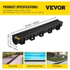 image:imageVEVOR Trench Drain System 5 Pack Channel Drain with Plastic Grate 57 x 31 in HDPE Drainage Trench Black Plastic Garage Floor Waterway 5 x 39 in with 5 End Caps for Garden Driveway6pack 5951in  plastic
