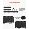image:imageVEVOR Trench Drain System 5 Pack Channel Drain with Plastic Grate 57 x 31 in HDPE Drainage Trench Black Plastic Garage Floor Waterway 5 x 39 in with 5 End Caps for Garden Driveway4pack 5975in  plastic