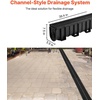 image:imageVEVOR Trench Drain System 5 Pack Channel Drain with Plastic Grate 57 x 31 in HDPE Drainage Trench Black Plastic Garage Floor Waterway 5 x 39 in with 5 End Caps for Garden Driveway5pack 5975in  plastic