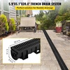 image:imageVEVOR Trench Drain System 5 Pack Channel Drain with Plastic Grate 57 x 31 in HDPE Drainage Trench Black Plastic Garage Floor Waterway 5 x 39 in with 5 End Caps for Garden Driveway3pack 5951in  plastic