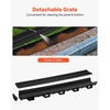 image:imageVEVOR Trench Drain System 5 Pack Channel Drain with Plastic Grate 57 x 31 in HDPE Drainage Trench Black Plastic Garage Floor Waterway 5 x 39 in with 5 End Caps for Garden Driveway6pack 5731in  plastic