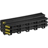 image:imageVEVOR Trench Drain System 5 Pack Channel Drain with Plastic Grate 57 x 31 in HDPE Drainage Trench Black Plastic Garage Floor Waterway 5 x 39 in with 5 End Caps for Garden Driveway6pack 5731in  plastic