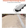 image:imageVEVOR Trench Drain System 5 Pack Channel Drain with Plastic Grate 57 x 31 in HDPE Drainage Trench Black Plastic Garage Floor Waterway 5 x 39 in with 5 End Caps for Garden Driveway5pack 5731in  metal