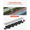 image:imageVEVOR Trench Drain System 5 Pack Channel Drain with Plastic Grate 57 x 31 in HDPE Drainage Trench Black Plastic Garage Floor Waterway 5 x 39 in with 5 End Caps for Garden Driveway5pack 5731in  metal