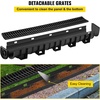 image:imageVEVOR Trench Drain System 5 Pack Channel Drain with Plastic Grate 57 x 31 in HDPE Drainage Trench Black Plastic Garage Floor Waterway 5 x 39 in with 5 End Caps for Garden Driveway3pack 5951in  plastic
