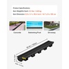 image:imageVEVOR Trench Drain System 5 Pack Channel Drain with Plastic Grate 57 x 31 in HDPE Drainage Trench Black Plastic Garage Floor Waterway 5 x 39 in with 5 End Caps for Garden Driveway6pack 5731in  plastic