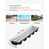 image:imageVEVOR Trench Drain System 5 Pack Channel Drain with Plastic Grate 57 x 31 in HDPE Drainage Trench Black Plastic Garage Floor Waterway 5 x 39 in with 5 End Caps for Garden Driveway5pack 5731in  metal