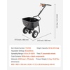 image:imageVEVOR Walk Behind Spreader 60LBS Capacity Push Spreader with Hopper Grate 098 ft Spreading Width 8 in All Terrain Pneumatic Tires Garden amp Lawn Broadcast Spreaders for Seed Fertilizer