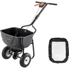image:imageVEVOR Walk Behind Spreader 60LBS Capacity Push Spreader with Hopper Grate 098 ft Spreading Width 8 in All Terrain Pneumatic Tires Garden amp Lawn Broadcast Spreaders for Seed Fertilizer