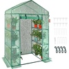 image:imageVEVOR Walkin Greenhouse 54 x 811 x 772 Greenhouse for Outdoors with Windows PE Cover 2 Tiers 14 Shelves RollUp Zipper Door Walk in Green House Portable Plant Garden Hot House for BackyardGreen