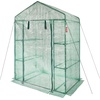 image:imageVEVOR Walkin Greenhouse 54 x 811 x 772 Greenhouse for Outdoors with Windows PE Cover 2 Tiers 14 Shelves RollUp Zipper Door Walk in Green House Portable Plant Garden Hot House for BackyardGreen