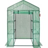 image:imageVEVOR Walkin Greenhouse 54 x 811 x 772 Greenhouse for Outdoors with Windows PE Cover 2 Tiers 14 Shelves RollUp Zipper Door Walk in Green House Portable Plant Garden Hot House for BackyardGreen