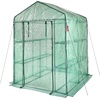 image:imageVEVOR Walkin Greenhouse 54 x 811 x 772 Greenhouse for Outdoors with Windows PE Cover 2 Tiers 14 Shelves RollUp Zipper Door Walk in Green House Portable Plant Garden Hot House for BackyardGreen