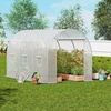 image:imageVEVOR Walkin Greenhouse 54 x 811 x 772 Greenhouse for Outdoors with Windows PE Cover 2 Tiers 14 Shelves RollUp Zipper Door Walk in Green House Portable Plant Garden Hot House for BackyardWhite