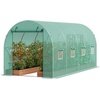 image:imageVEVOR Walkin Greenhouse 54 x 811 x 772 Greenhouse for Outdoors with Windows PE Cover 2 Tiers 14 Shelves RollUp Zipper Door Walk in Green House Portable Plant Garden Hot House for BackyardGreen