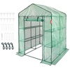 image:imageVEVOR Walkin Greenhouse 54 x 811 x 772 Greenhouse for Outdoors with Windows PE Cover 2 Tiers 14 Shelves RollUp Zipper Door Walk in Green House Portable Plant Garden Hot House for BackyardGreen