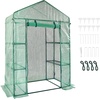 image:imageVEVOR Walkin Greenhouse 54 x 811 x 772 Greenhouse for Outdoors with Windows PE Cover 2 Tiers 14 Shelves RollUp Zipper Door Walk in Green House Portable Plant Garden Hot House for BackyardGreen