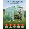 image:imageVEVOR Walkin Greenhouse 54 x 811 x 772 Greenhouse for Outdoors with Windows PE Cover 2 Tiers 14 Shelves RollUp Zipper Door Walk in Green House Portable Plant Garden Hot House for BackyardGreen