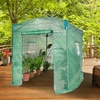 image:imageVEVOR Walkin Greenhouse 54 x 811 x 772 Greenhouse for Outdoors with Windows PE Cover 2 Tiers 14 Shelves RollUp Zipper Door Walk in Green House Portable Plant Garden Hot House for BackyardGreen