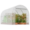 image:imageVEVOR Walkin Greenhouse 54 x 811 x 772 Greenhouse for Outdoors with Windows PE Cover 2 Tiers 14 Shelves RollUp Zipper Door Walk in Green House Portable Plant Garden Hot House for BackyardWhite