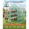 image:imageVEVOR Walkin Greenhouse 54 x 811 x 772 Greenhouse for Outdoors with Windows PE Cover 2 Tiers 14 Shelves RollUp Zipper Door Walk in Green House Portable Plant Garden Hot House for BackyardGreen