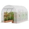 image:imageVEVOR Walkin Greenhouse 54 x 811 x 772 Greenhouse for Outdoors with Windows PE Cover 2 Tiers 14 Shelves RollUp Zipper Door Walk in Green House Portable Plant Garden Hot House for BackyardWhite