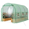 image:imageVEVOR Walkin Greenhouse 54 x 811 x 772 Greenhouse for Outdoors with Windows PE Cover 2 Tiers 14 Shelves RollUp Zipper Door Walk in Green House Portable Plant Garden Hot House for BackyardGreen