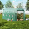 image:imageVEVOR Walkin Greenhouse 54 x 811 x 772 Greenhouse for Outdoors with Windows PE Cover 2 Tiers 14 Shelves RollUp Zipper Door Walk in Green House Portable Plant Garden Hot House for BackyardGreen