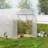 image:imageVEVOR Walkin Greenhouse 54 x 811 x 772 Greenhouse for Outdoors with Windows PE Cover 2 Tiers 14 Shelves RollUp Zipper Door Walk in Green House Portable Plant Garden Hot House for BackyardWhite