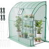 image:imageVEVOR Walkin Greenhouse 54 x 811 x 772 Greenhouse for Outdoors with Windows PE Cover 2 Tiers 14 Shelves RollUp Zipper Door Walk in Green House Portable Plant Garden Hot House for BackyardGreen