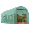 image:imageVEVOR Walkin Greenhouse 54 x 811 x 772 Greenhouse for Outdoors with Windows PE Cover 2 Tiers 14 Shelves RollUp Zipper Door Walk in Green House Portable Plant Garden Hot House for BackyardGreen