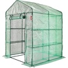 image:imageVEVOR Walkin Greenhouse 54 x 811 x 772 Greenhouse for Outdoors with Windows PE Cover 2 Tiers 14 Shelves RollUp Zipper Door Walk in Green House Portable Plant Garden Hot House for BackyardGreen