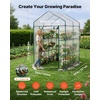 image:imageVEVOR Walkin Greenhouse 54 x 811 x 772 Greenhouse for Outdoors with Windows PE Cover 2 Tiers 14 Shelves RollUp Zipper Door Walk in Green House Portable Plant Garden Hot House for BackyardClear