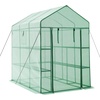 image:imageVEVOR Walkin Greenhouse 54 x 811 x 772 Greenhouse for Outdoors with Windows PE Cover 2 Tiers 14 Shelves RollUp Zipper Door Walk in Green House Portable Plant Garden Hot House for BackyardGreen